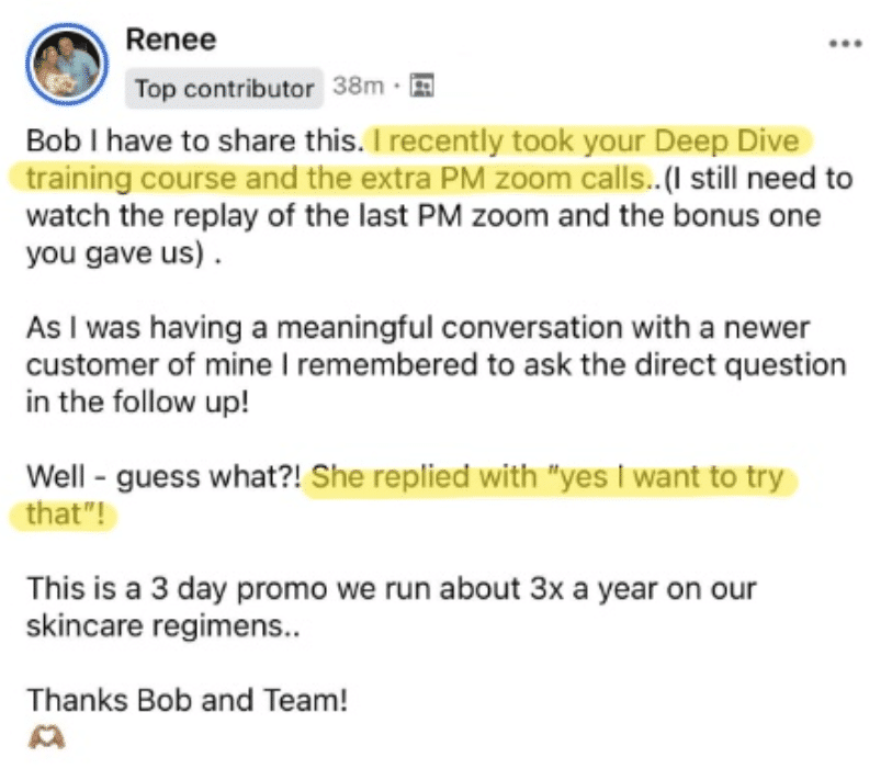 Testimonial screenshot 1