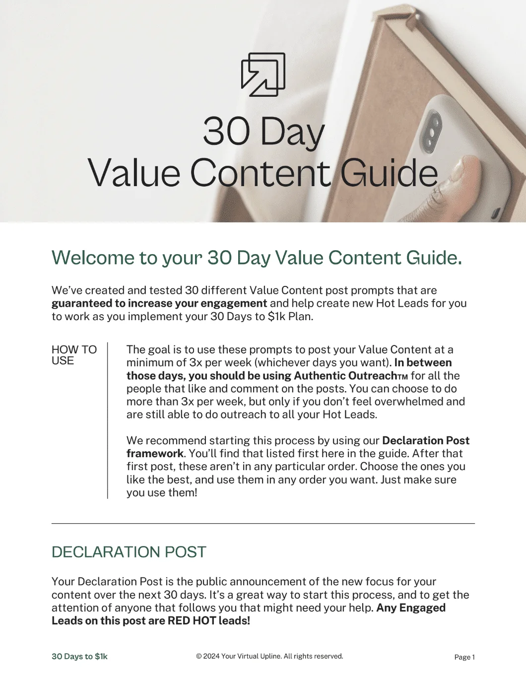 30 Days to $1k Sales Plan Calculator