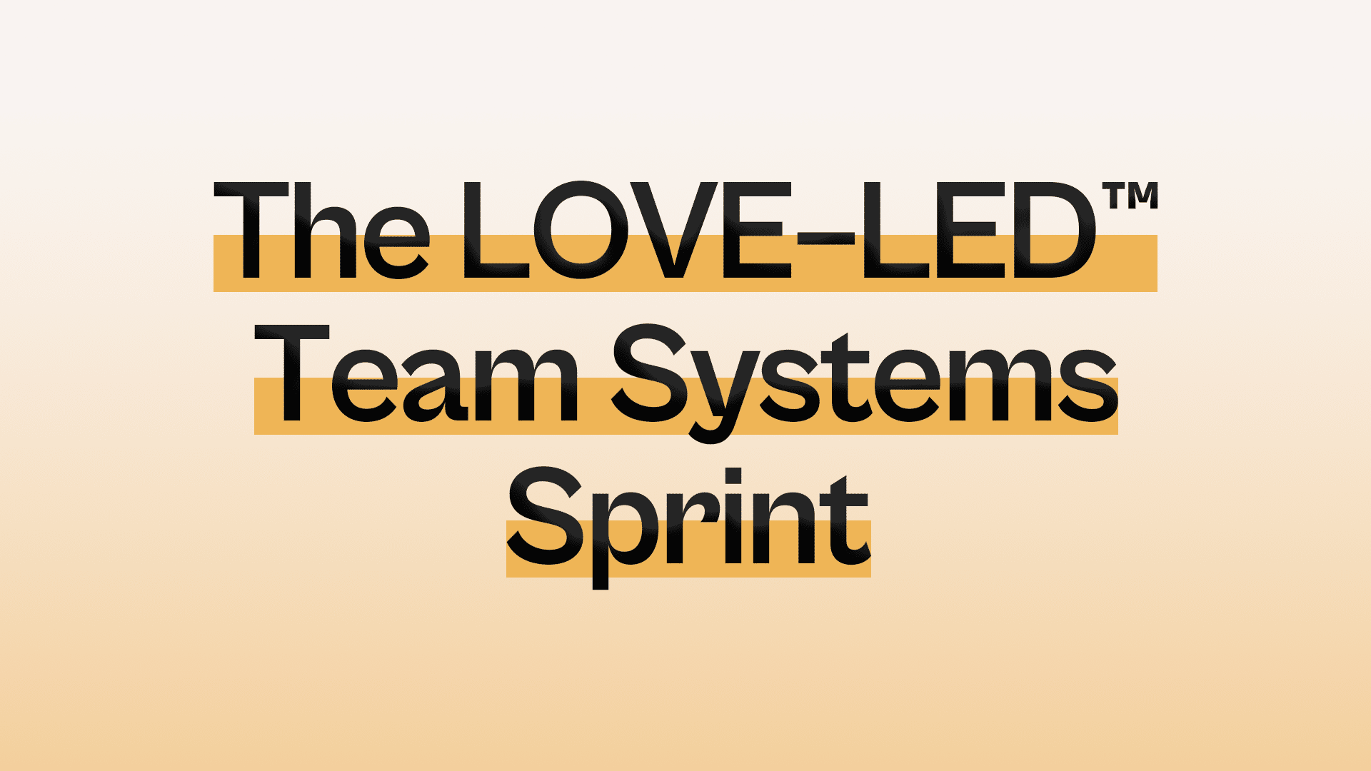 The LOVE‑LED™ Team Systems Sprint (3 Pay Plan)